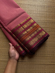 RF844 Onion pink shade Kanchi cotton saree with Varisaipet border