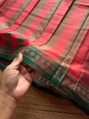 RF1313 Dual tone copper & pink mixed shade Mercerised soft Narayanpet cotton saree with small border