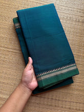 RF380 Peacock Blue Shade Narayanpet Mercerised Cotton Saree with small border