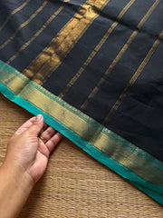 RF988 Black ~ Small border Kanchi cotton saree