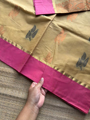 RF1106 Negamam Pure Cotton Saree ~ Beige shade