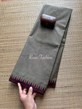 RF4 Grey Soft Kanchi Cotton Saree With Small thread border - RF4