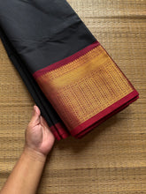 RF774 Black with maroon combination Kanchi cotton saree