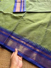RF186 Dual Tone Green Shade with Royal Blue Combination Kanchi Cotton saree