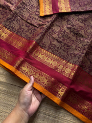 RF962 Vanasingaram pattern Kanchi cotton saree ~ Maroon