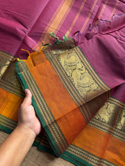RF1011 Dual tone mauve pink shade ~ Kanchi cotton saree