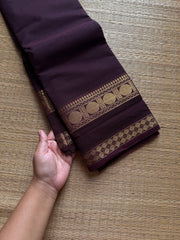 RF1067 Deep coffee brown ~ Kanchi Cotton Saree