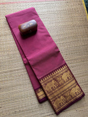 Mauve Pink shade Kanchi cotton saree