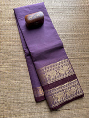 Lavender shade retta Patta border Kanchi cotton saree