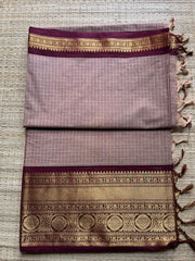 Kanchi Cotton Zari Border Plain Saree - RF001