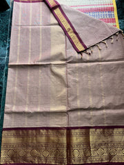 Kanchi Cotton Zari Border Plain Saree - RF001