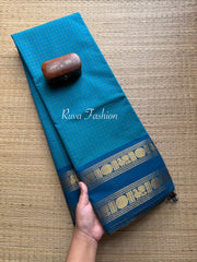 Blue Checks / Kattam Kanchi Cotton Saree
