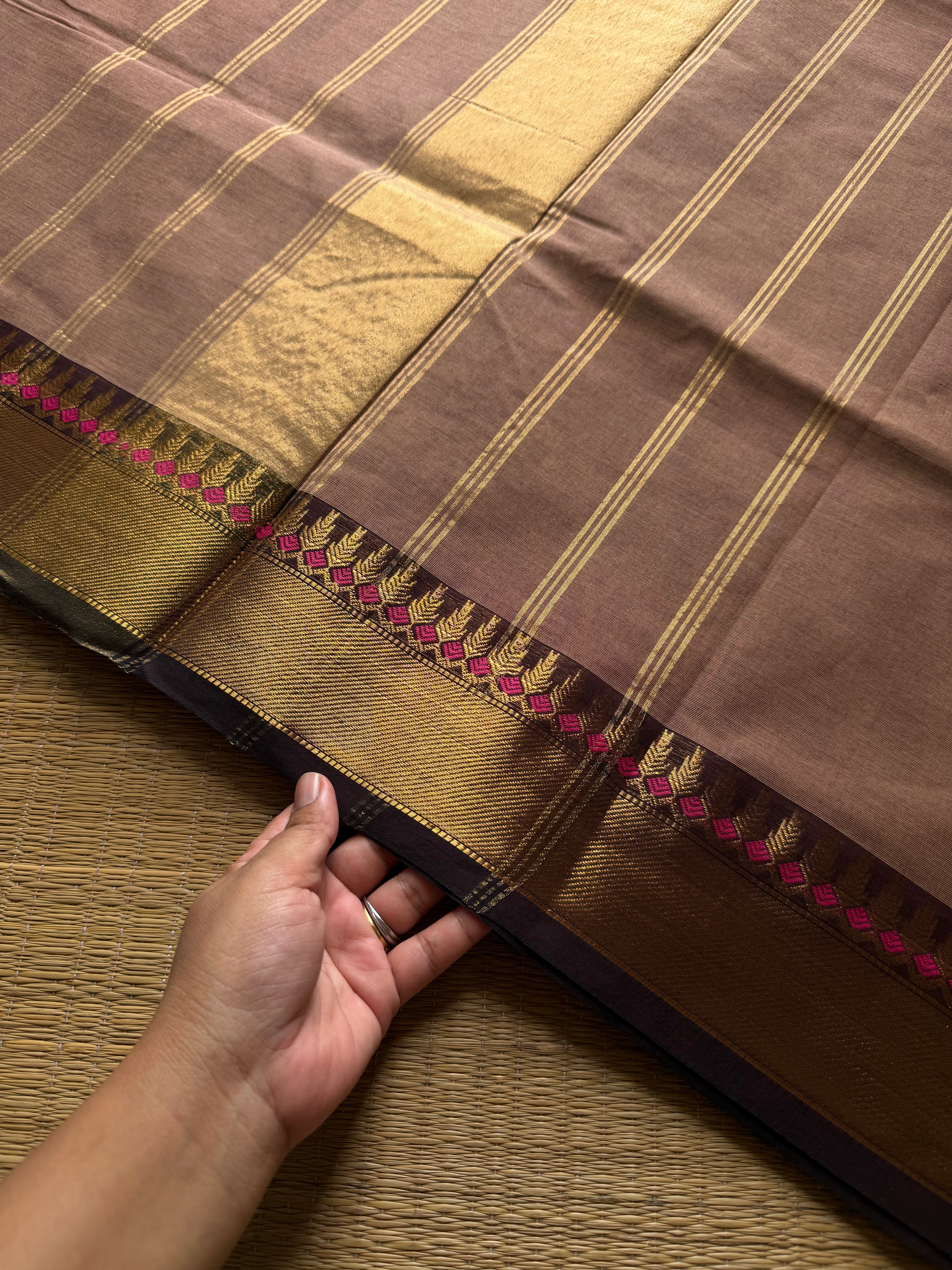 Biscuit shade Kanchi cotton saree ~ Silk Saree Inspired
