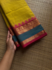 RF968 Yellow shade Kanchi cotton saree