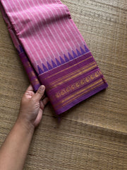 RF1257 Pastel baby pink ~ Kanchi cotton saree with vertical stripped lines pattern