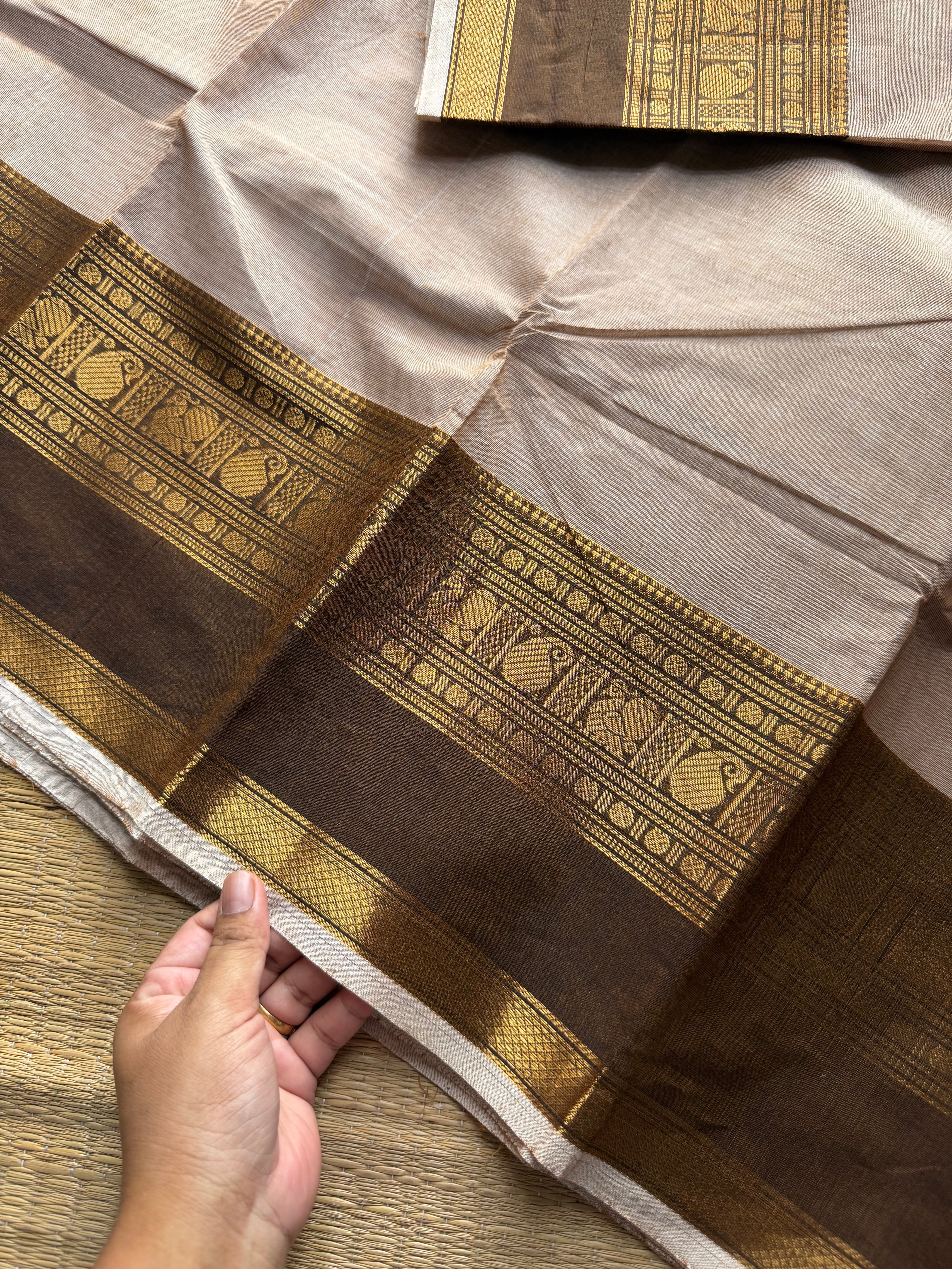 RF1005 Half white shade ~ Kanchi cotton saree