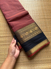 RF771 Rustic maroon shade Kanchi cotton saree