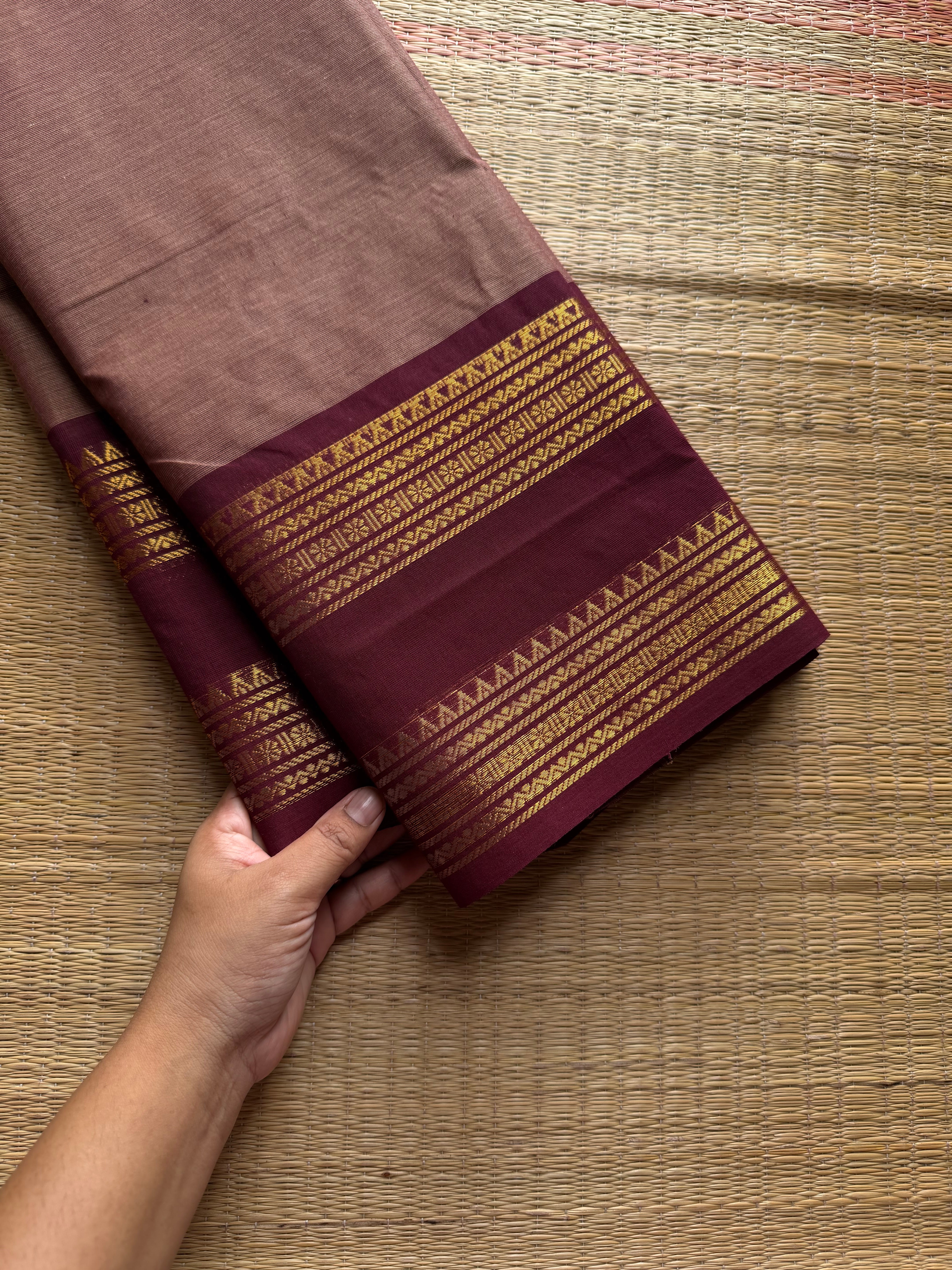 RF1185 Biscuit shade Kanchi cotton saree ~ Silk saree inspired