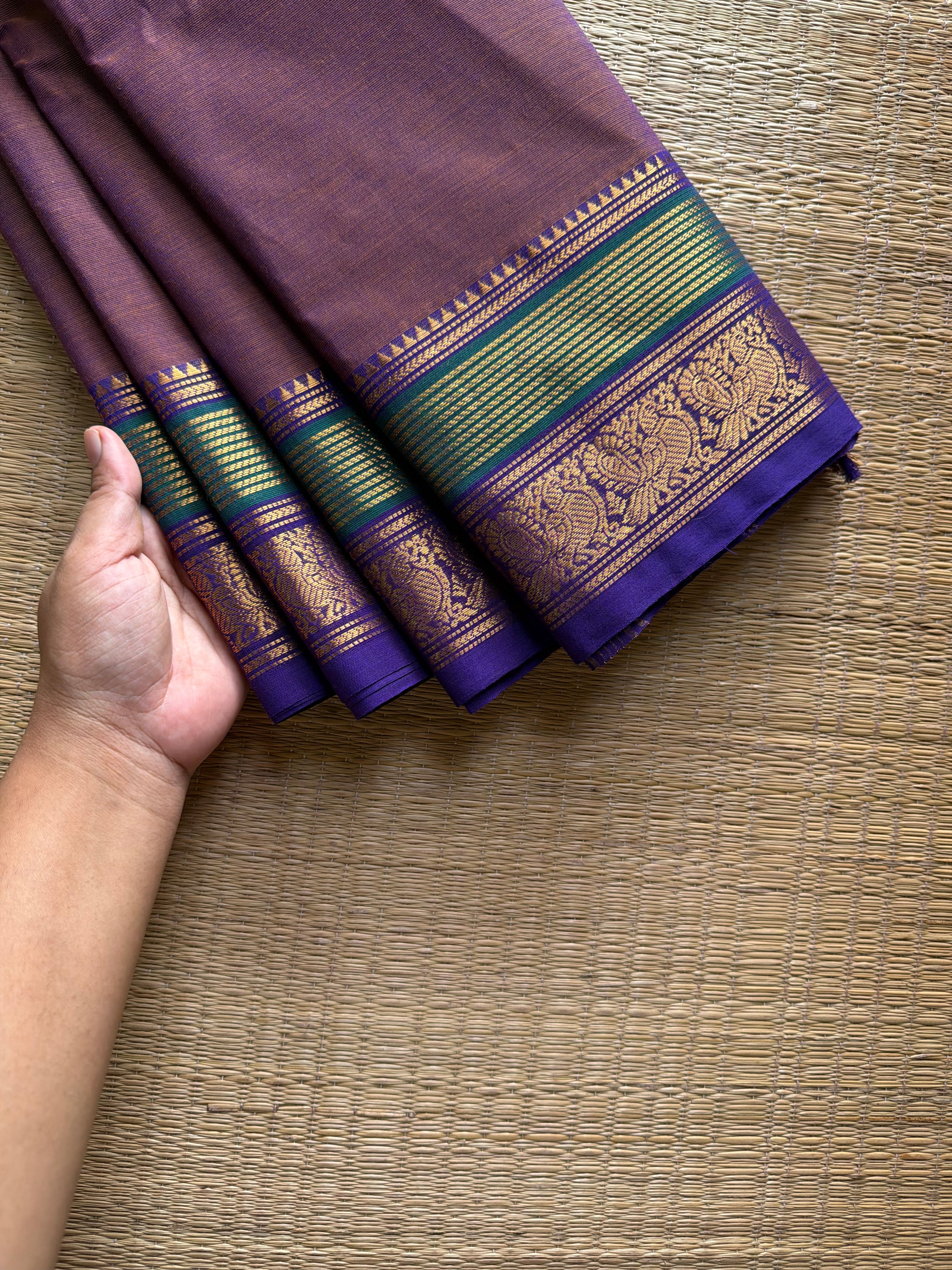 RF1145 Dual tone honey shade Kanchi cotton saree