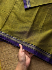 RF556 Green Mercerised Narayanpet cotton saree