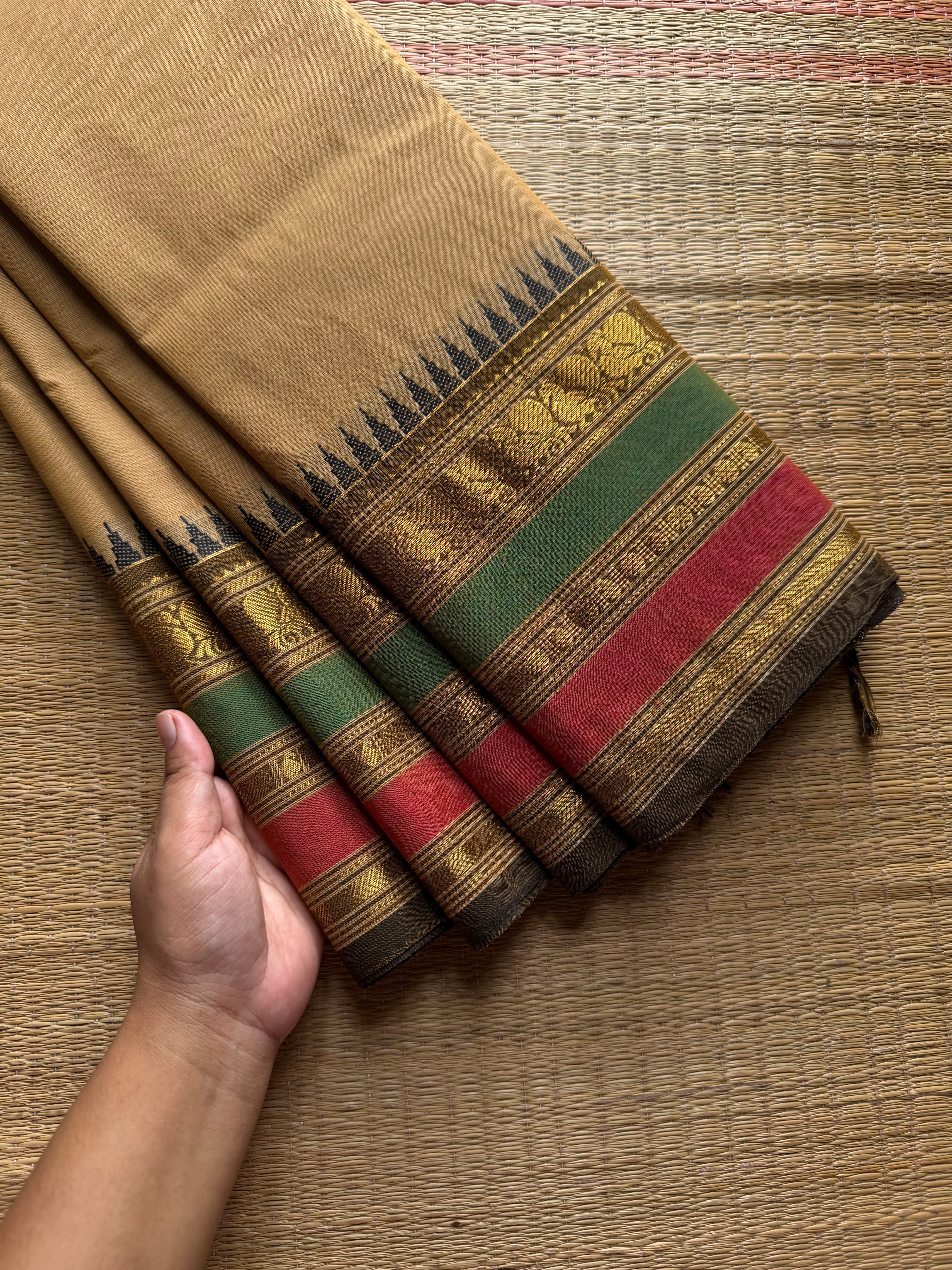 RF1182 Beige shade Kanchi cotton saree ~ Silk saree inspired