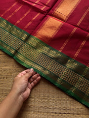 RF1300 Reddish maroon Kanchi cotton saree