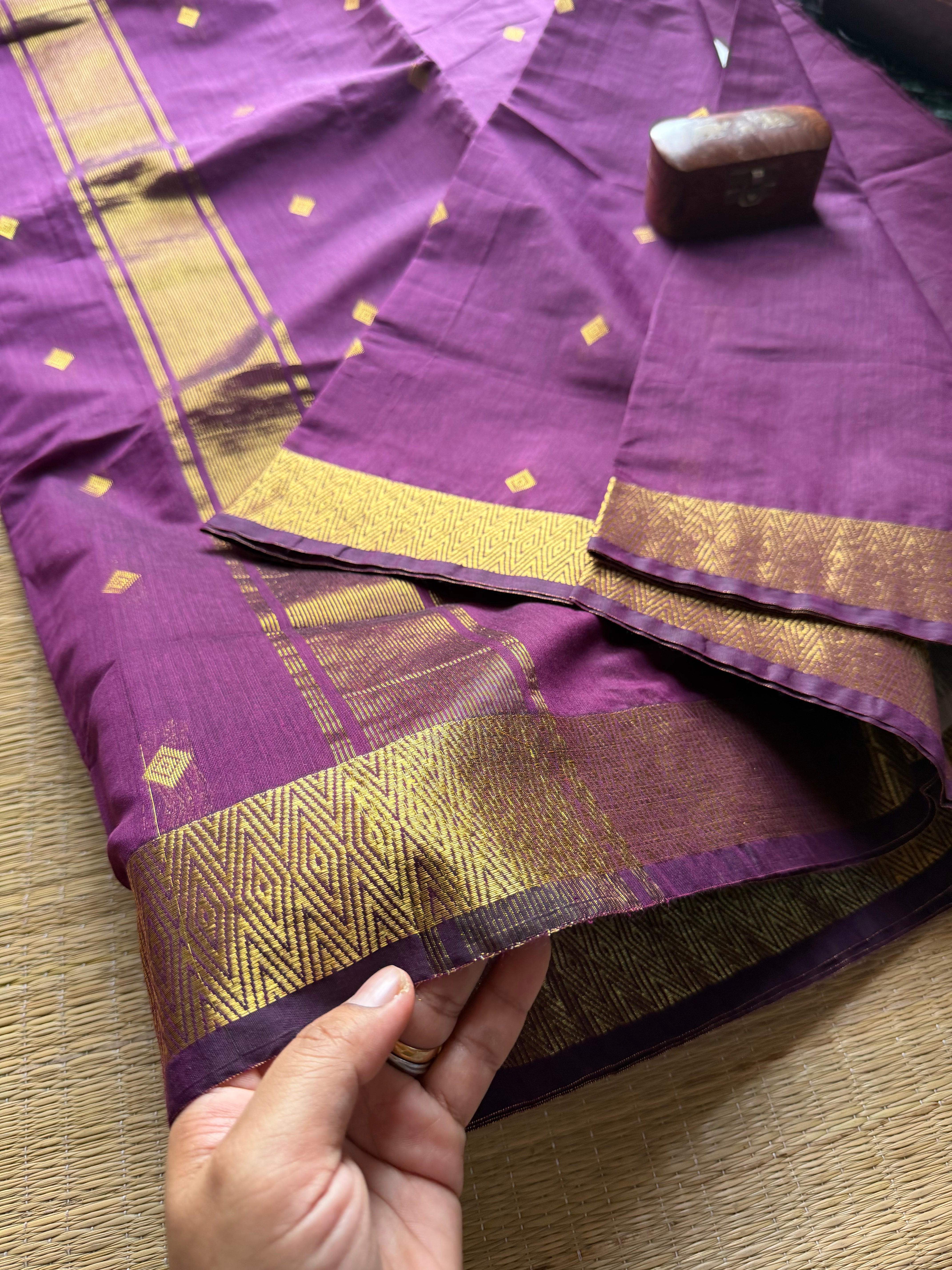 Monotone Purple Shade Maheswari Semi Silk Cotton