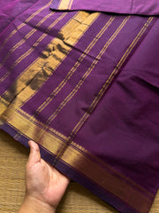Monotone Purple Shade small border Kanchi cotton saree