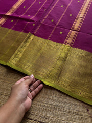 RF834 Silk saree inspired Kanchi cotton saree ~ Magenta Pink Shade