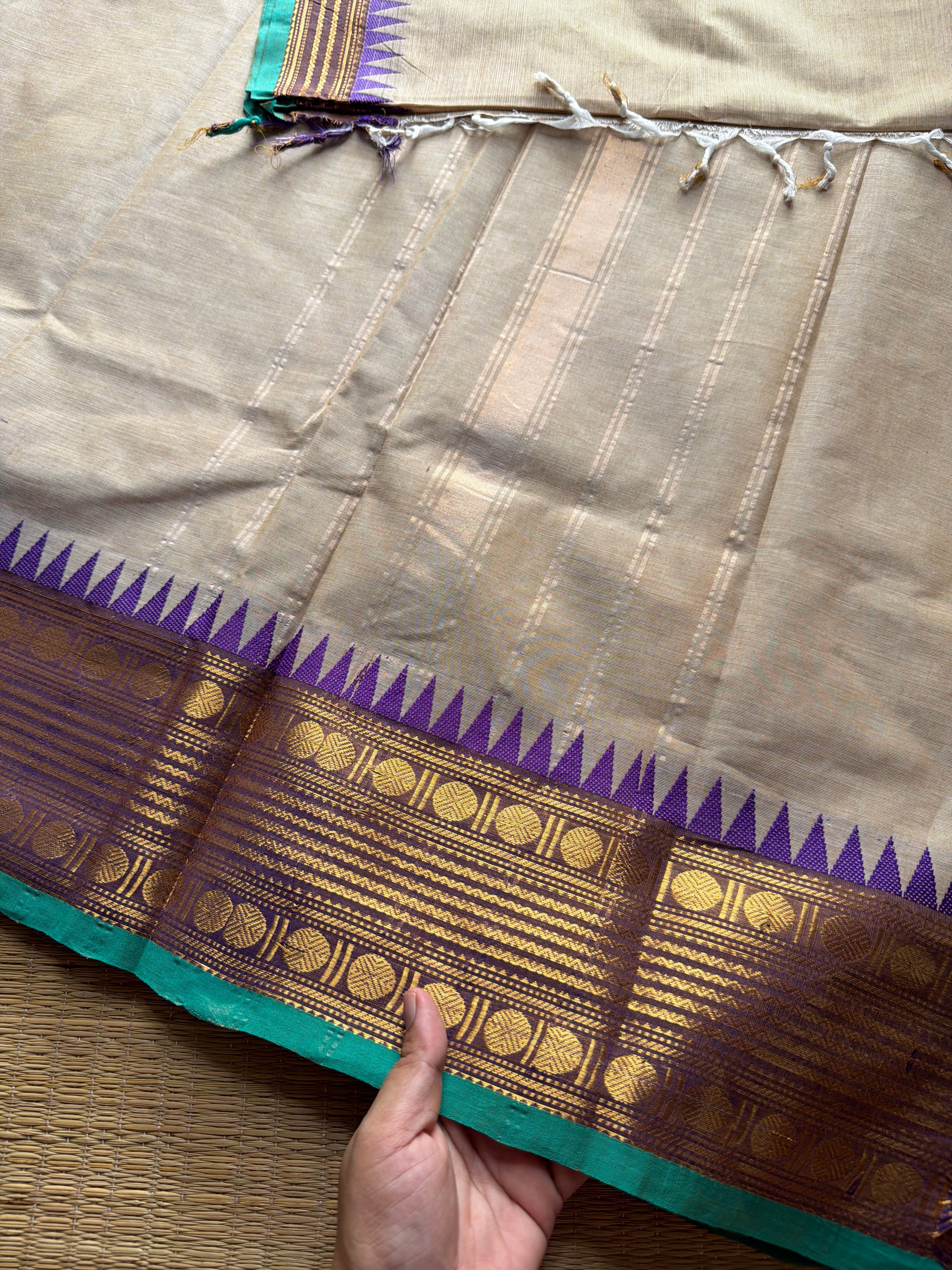 RF403 Cream Shade Kanchi Cotton Saree