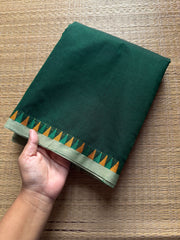 RF984 Green shade ~ Small thread border soft Kanchi cotton saree