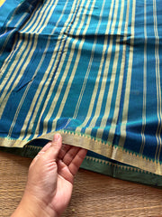 RF303 Peacock Green Shade Mercerised Narayanpet Cotton Saree with Handmade thread buttas
