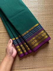 RF631 Dark teal green shade Kanchi cotton saree