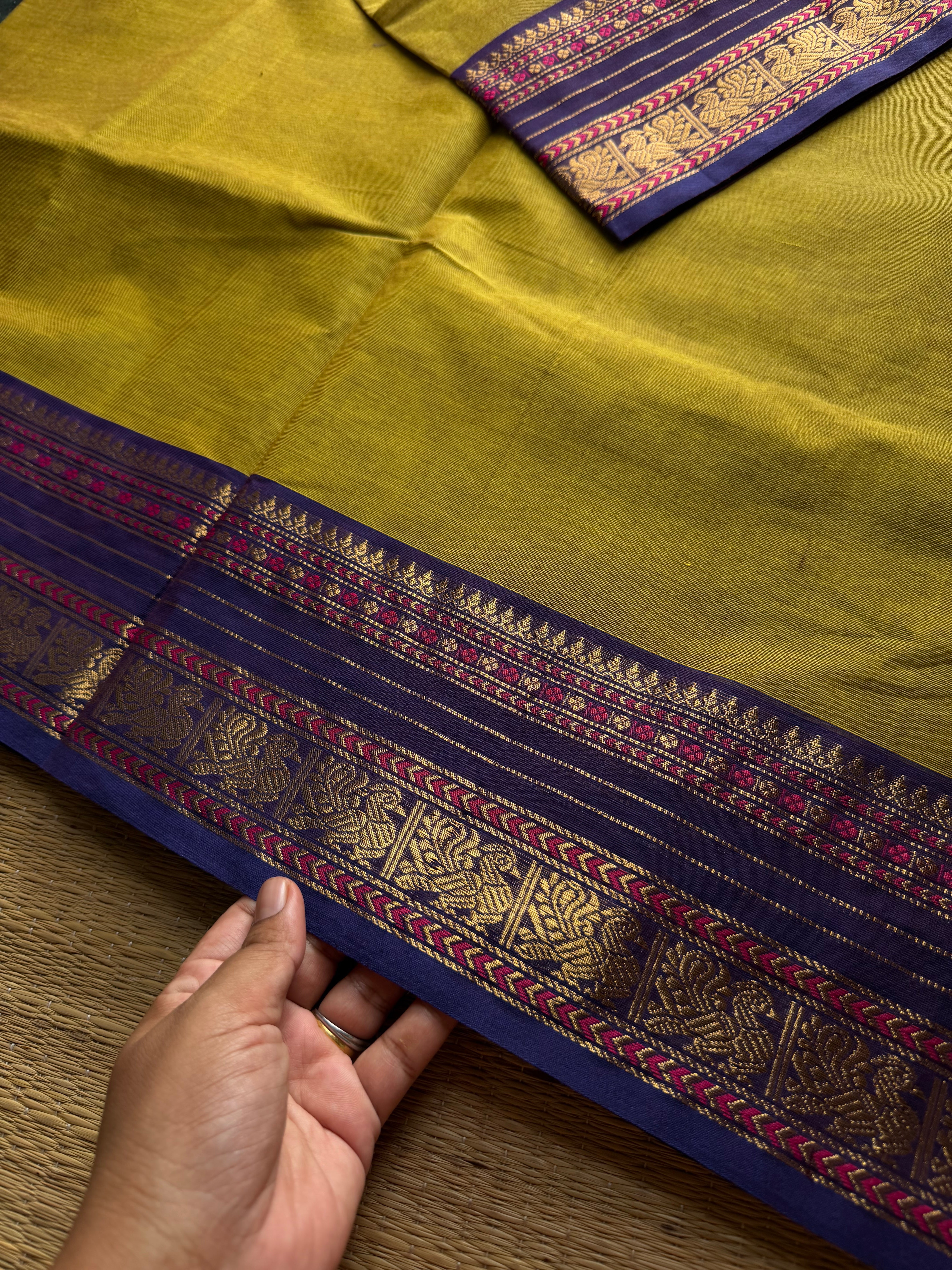RF877 Dual tone green shade Kanchi cotton saree ~ Silk Saree Inspired