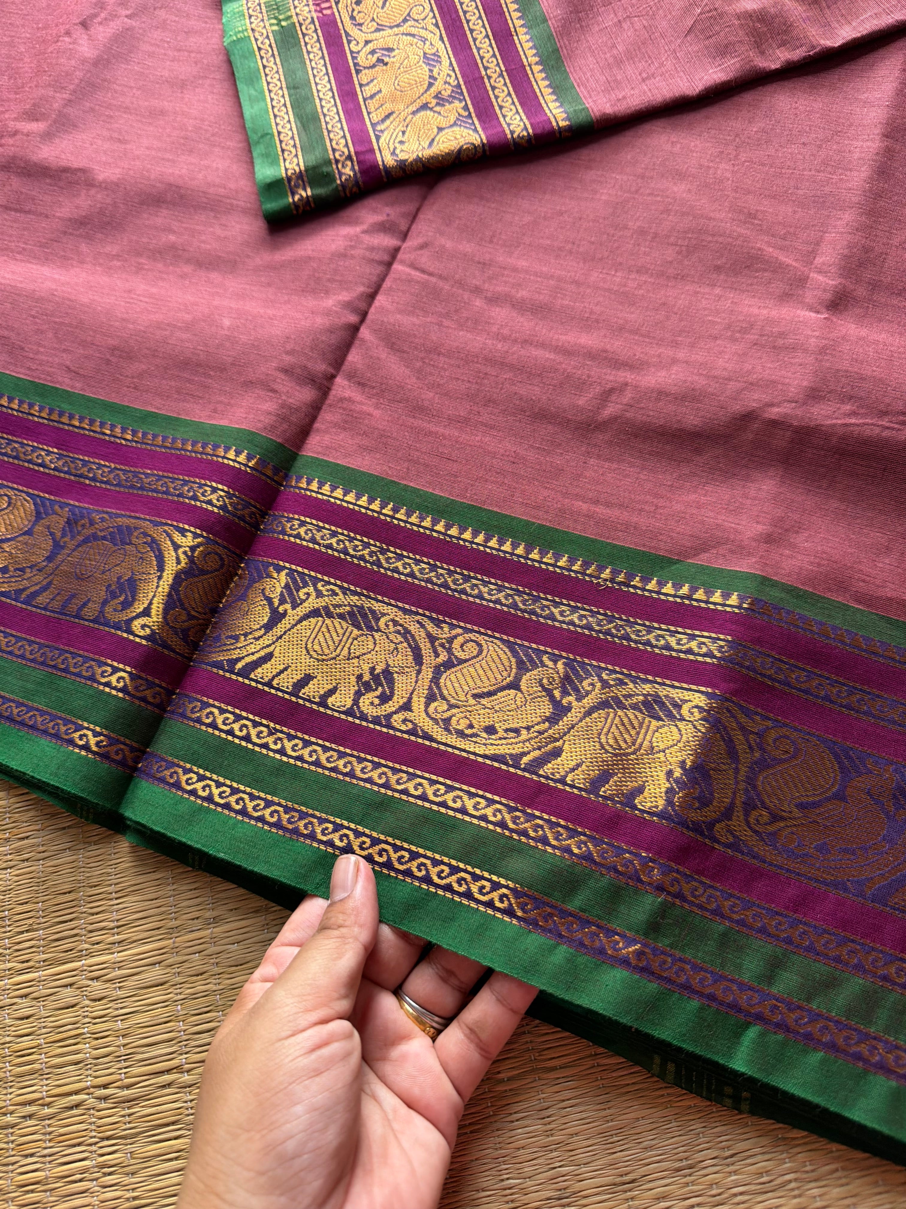 RF630 Mauve Pink Shade Kanchi cotton saree