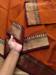Orange shade Kanchi cotton saree ~ Silk Saree Inspired