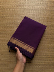 Monotone Purple Shade small border Kanchi cotton saree