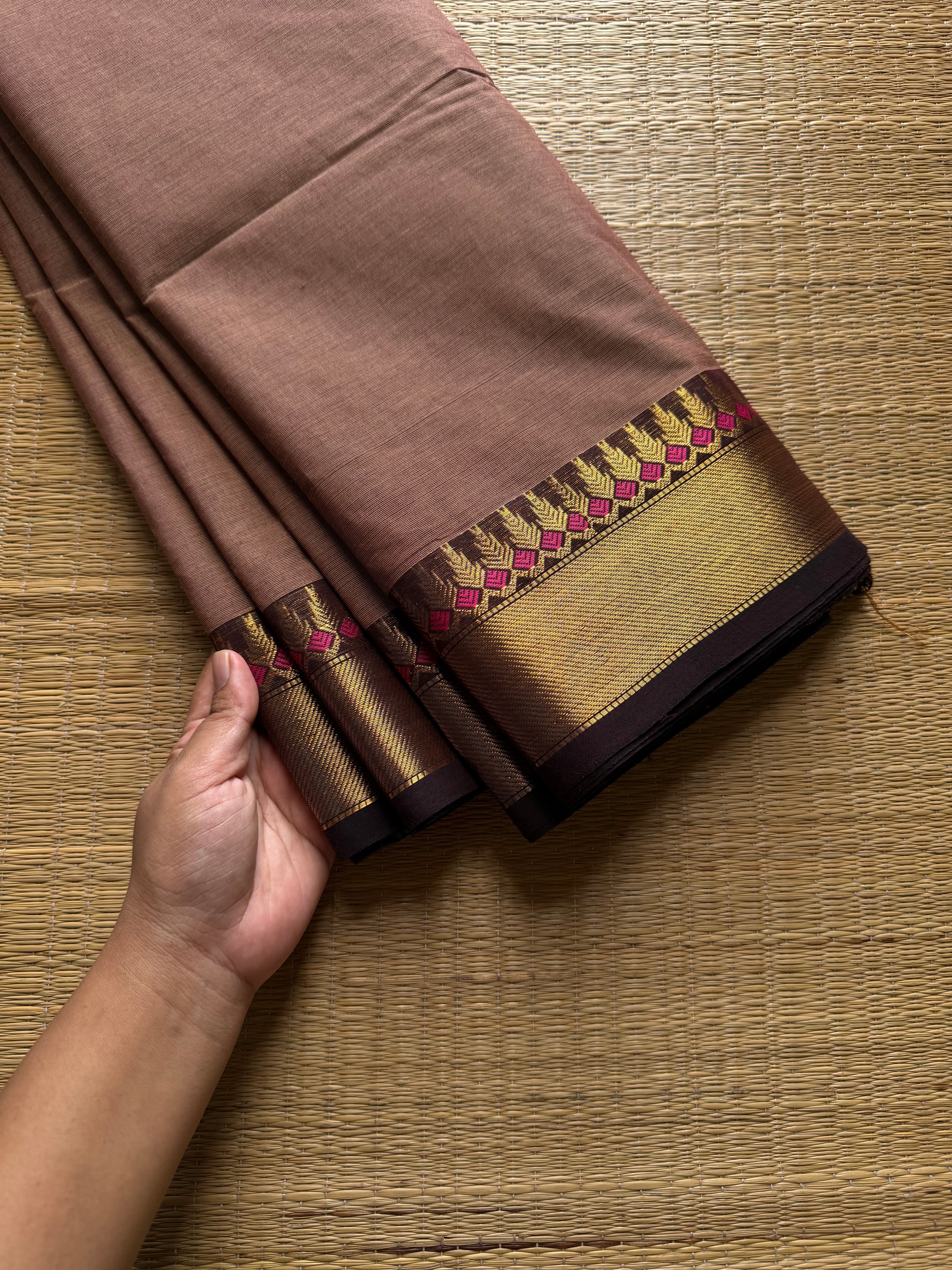 Biscuit shade Kanchi cotton saree ~ Silk Saree Inspired