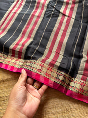 RF794 Black shade Mercerised Narayanpet cotton saree with small border
