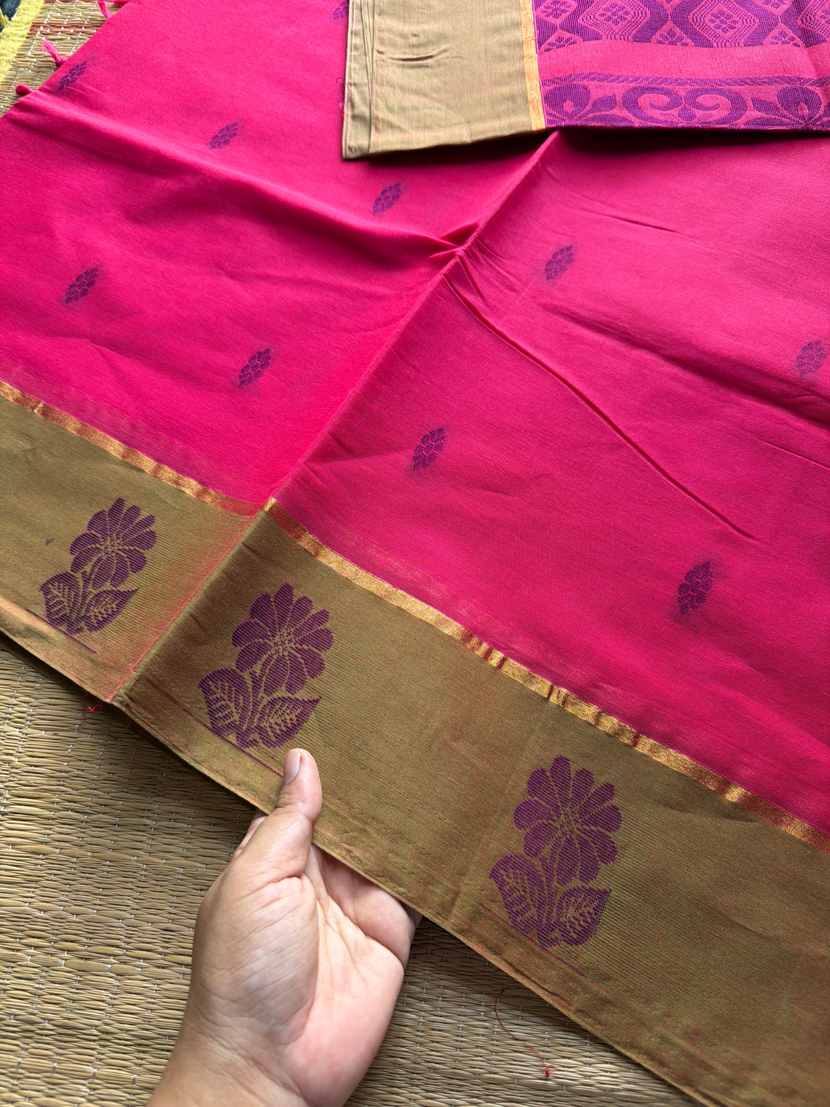 RF1108 Negamam Pure Cotton Saree ~ Pink Shade