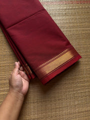 RF993 Maroon ~ Small border Kanchi cotton saree
