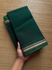 RF476 Bottle green shade Mercerised Narayanpet cotton saree