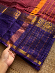 RF1316 Big / long border Mercerised Narayanpet cotton saree