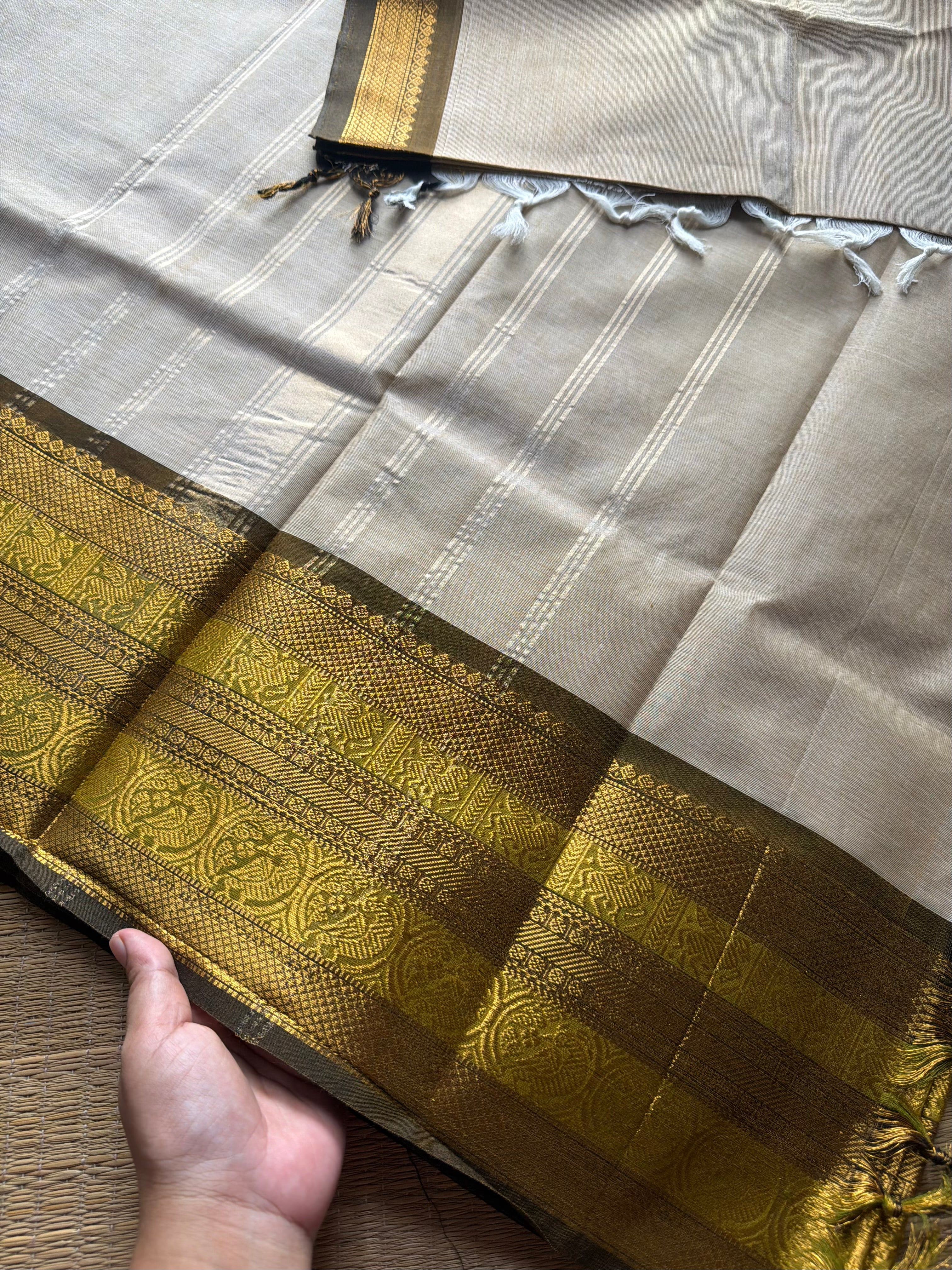 RF406 Cream Shade Kanchi Cotton Saree