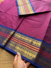 RF691 Dark magenta pink ~ Silk Saree Inspired Kanchi Cotton saree