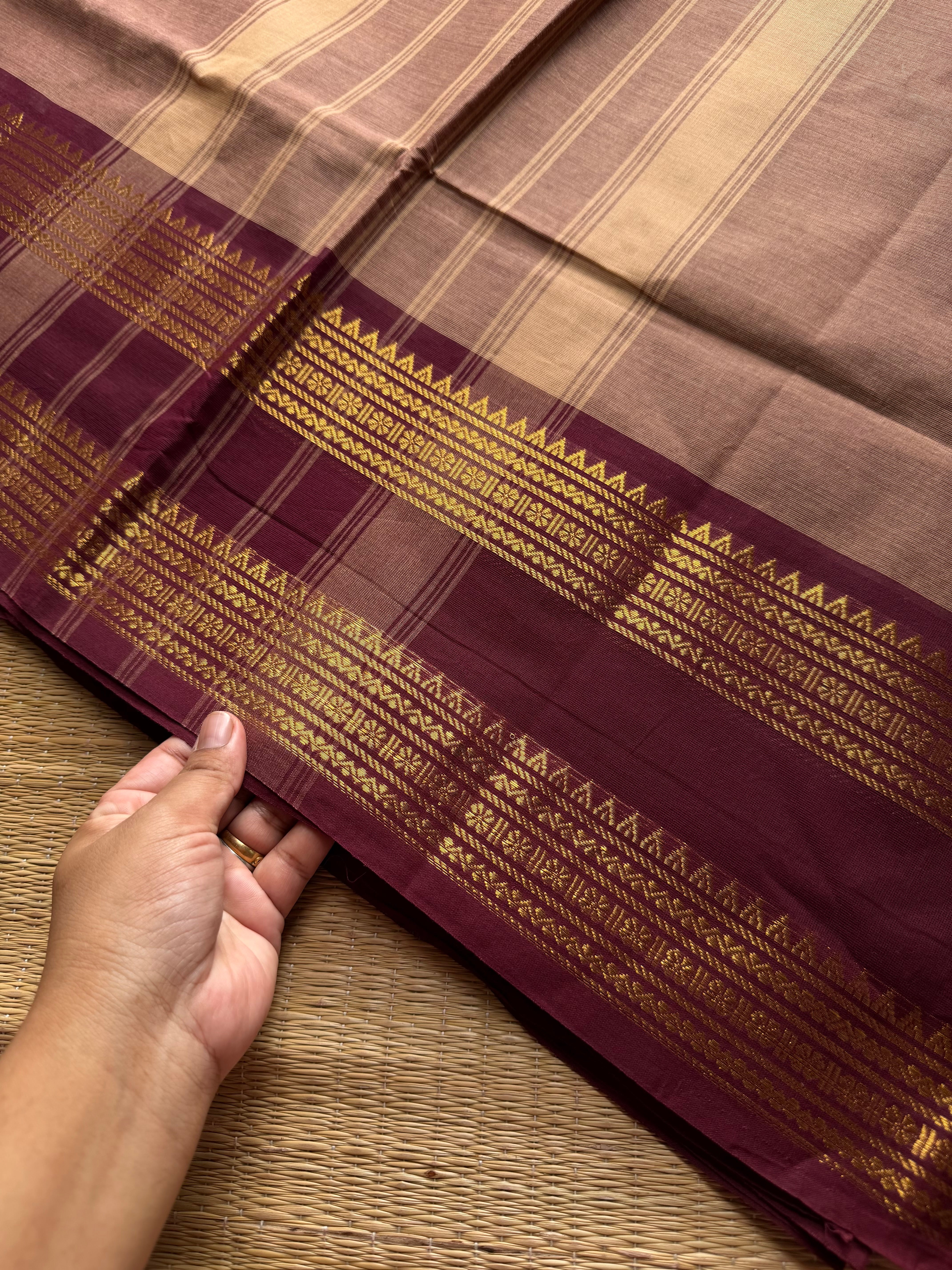RF1185 Biscuit shade Kanchi cotton saree ~ Silk saree inspired