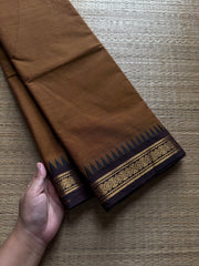 RF758 Honey shade Kanchi cotton saree with small border