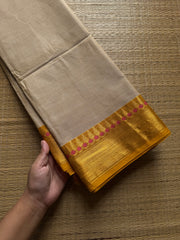 Cream shade Kanchi cotton saree ~ Silk Saree Inspired