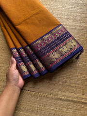 RF936 Mustard shade ~ Silk saree inspired Kanchi cotton saree
