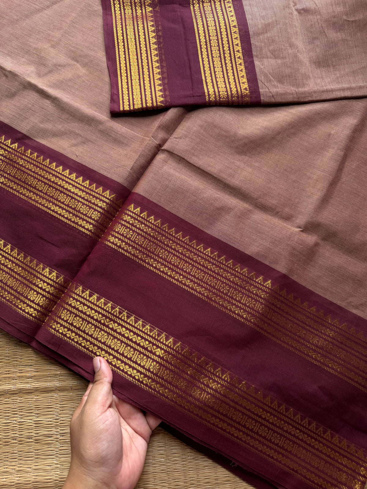 RF1185 Biscuit shade Kanchi cotton saree ~ Silk saree inspired